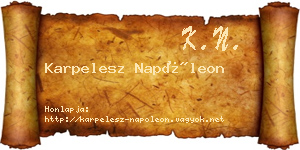 Karpelesz Napóleon névjegykártya